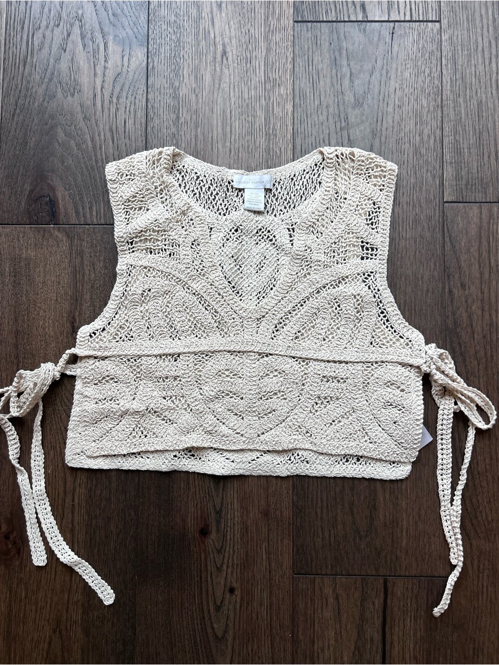 House of Harlow 1960 Cream Crochet Tie-Side Tank